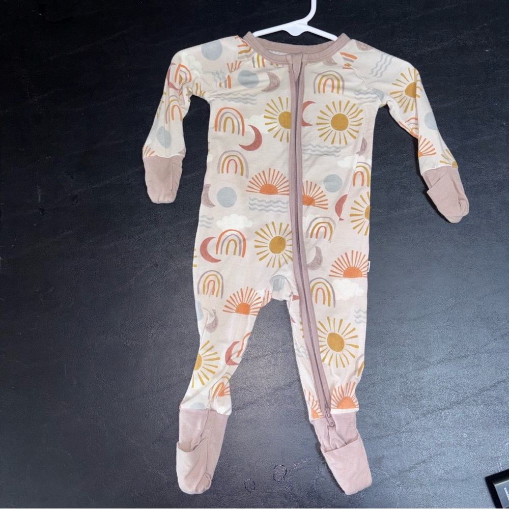 Little sleepies- Sun and Rainbow Print Kids One Piece